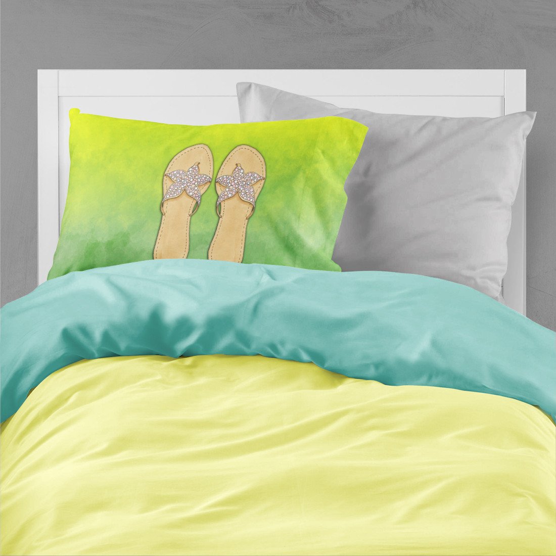 Flip Flops Welcome Standard Pillowcase Lightweight Super Soft Easy Care Decorative Artwork Pillowcase, Standard