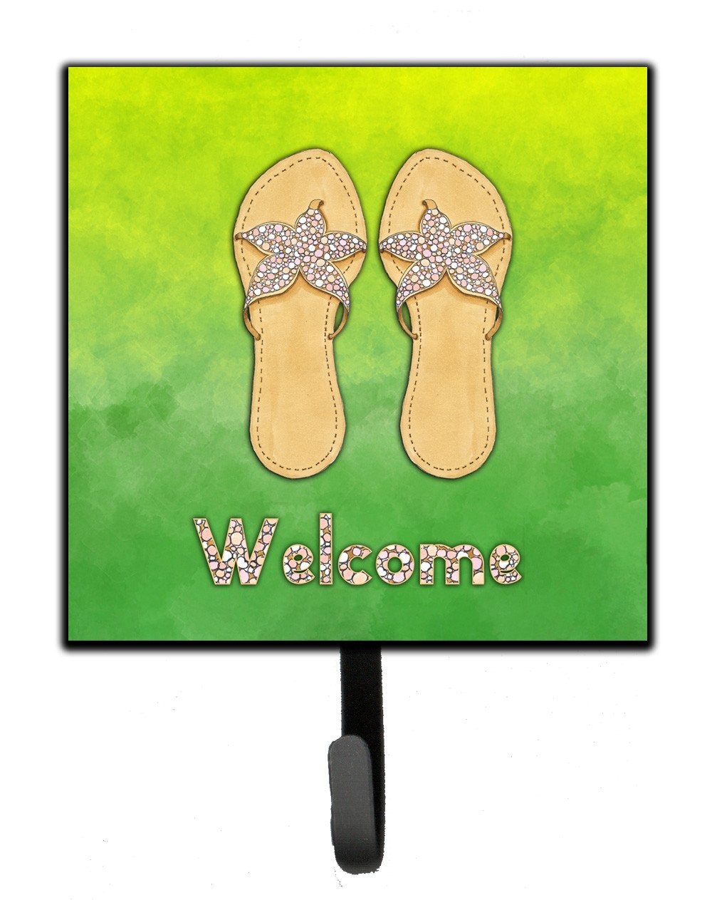 Flip Flops Welcome Leash or Key Holder Wall Hooks, Key Hooks Holder, Coat Rack Wall Mount, Coat Hooks, Hooks for Hanging Keys, Towels, Aprons, Leashes