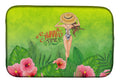 Summer Time Lady in Swimsuit Dish Drying Mat Absorbent Dish Drying Mat Pad for Kitchen Counter Dish Drainer Mat for Countertop, 14 x 21", Multicolor