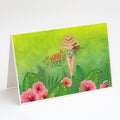 Summer Time Lady in Swimsuit Greeting Cards Pack of 8 Blank Cards with Envelopes Whimsical A7 Size 5x7