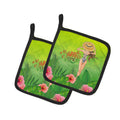 Summer Time Lady in Swimsuit Pot Holder Set of 2 Heat Resistant Quilted Hot Pads 7.5 x 7.5 Inch, Insulated Kitchen Trivets for Cooking & Baking