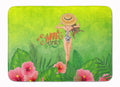 Summer Time Lady in Swimsuit Memory Foam Kitchen Mat Machine Washable Anti-Fatigue Cushion Comfort Bath or Kitchen Rug