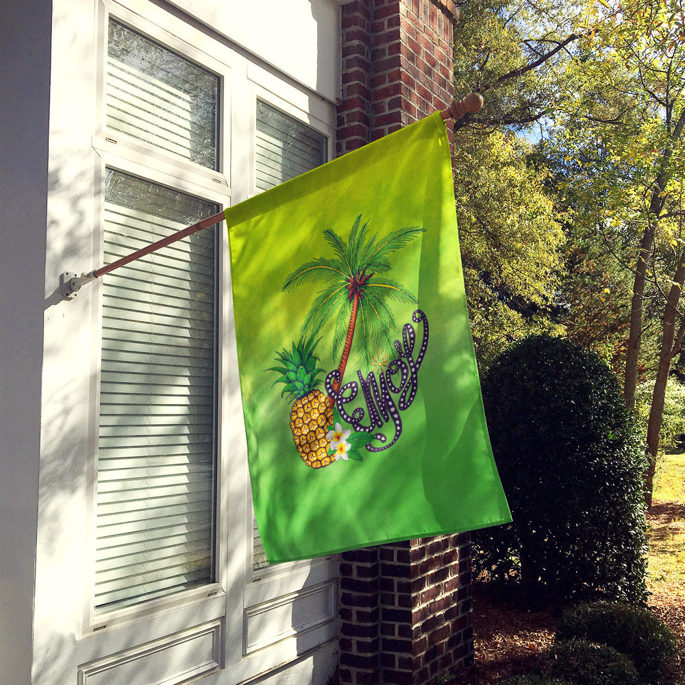 Summer Enjoy House Flag 28x40 Porch Sleeve Pole Decorative Outside Yard Banner Artwork Wall Hanging, Polyester