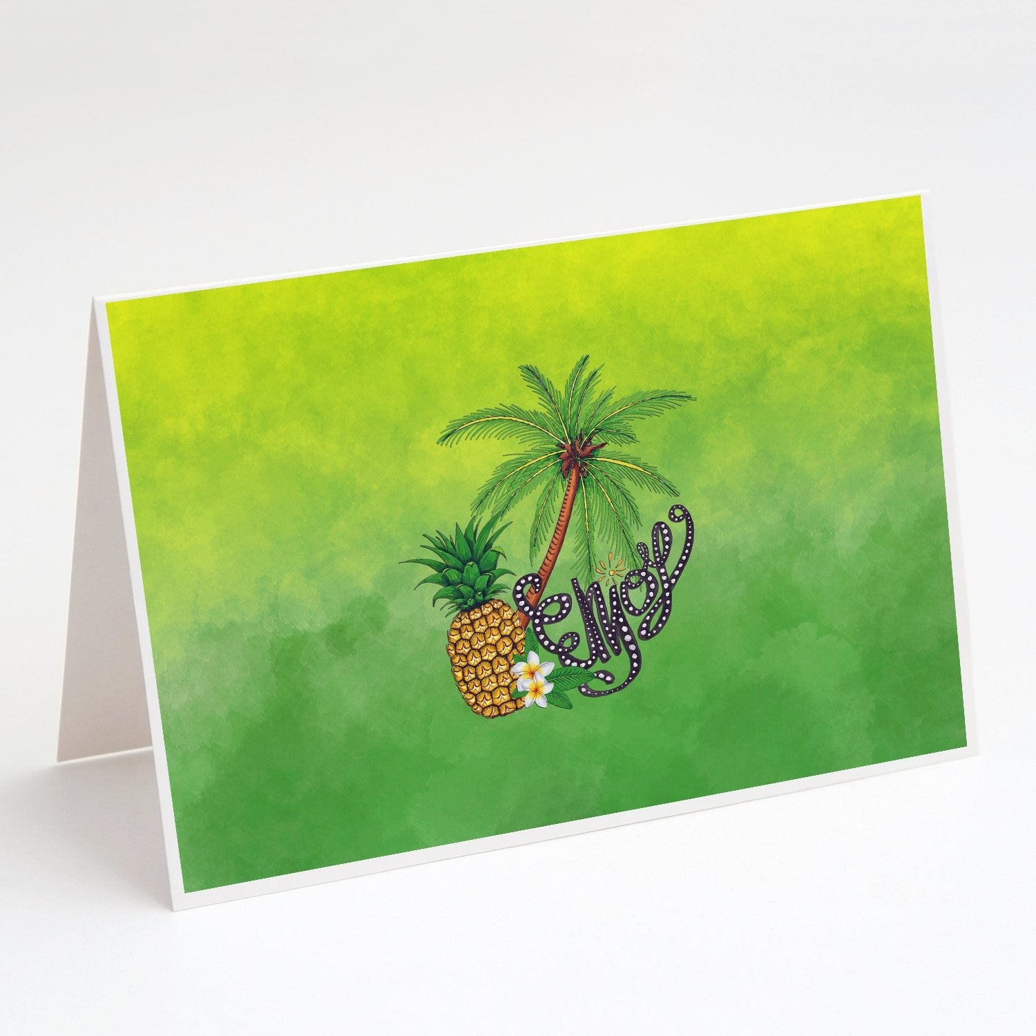 Summer Enjoy Greeting Cards Pack of 8 Blank Cards with Envelopes Whimsical A7 Size 5x7