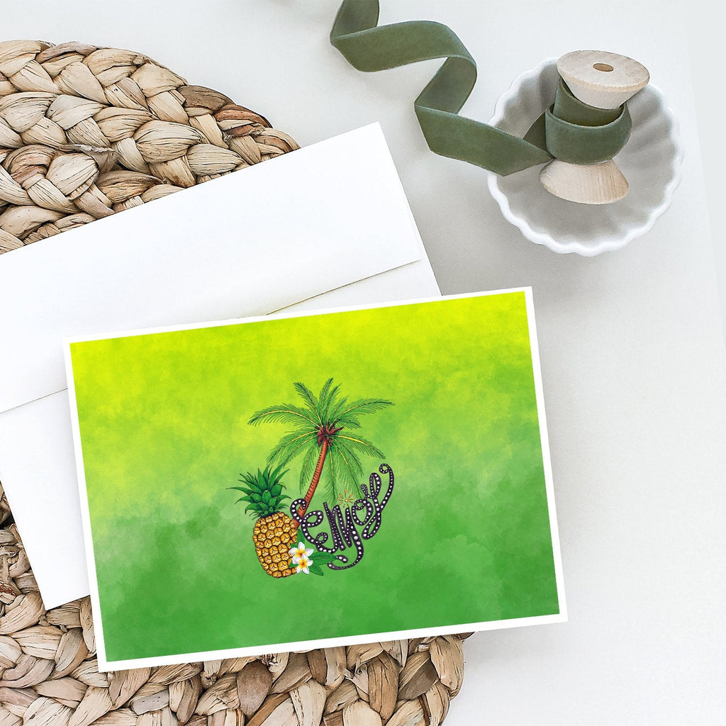 Summer Enjoy Greeting Cards Pack of 8 Blank Cards with Envelopes Whimsical A7 Size 5x7