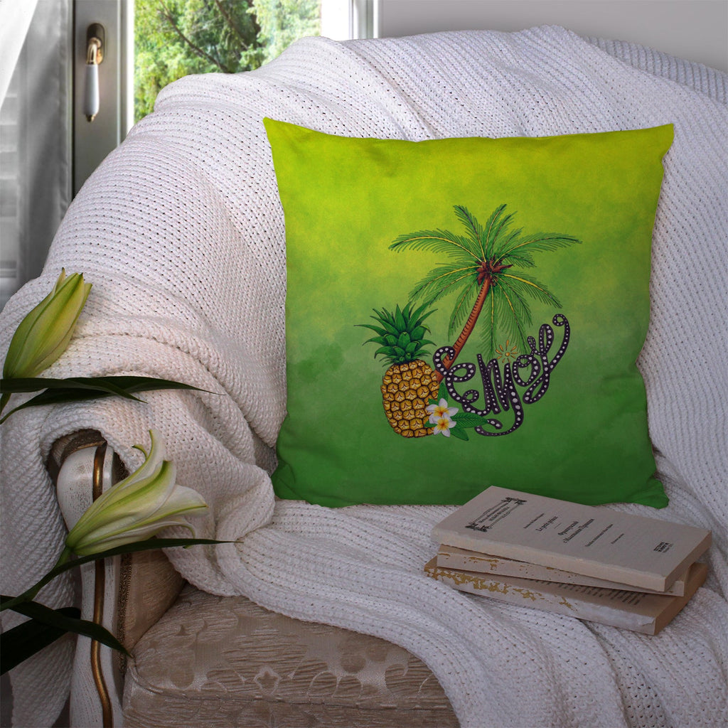 Summer Enjoy Decorative Throw Pillow 14x14 Indoor Outdoor Accent Cushion, Fabric Cover with Insert for Sofa, Bed, Porch & Living Room