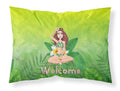 Welcome Lady in Bikini Summer Standard Pillowcase Lightweight Super Soft Easy Care Decorative Artwork Pillowcase, Standard
