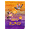 Halloween Little Witch and Bat House Flag 28x40 Porch Sleeve Pole Decorative Outside Yard Banner Artwork Wall Hanging, Polyester