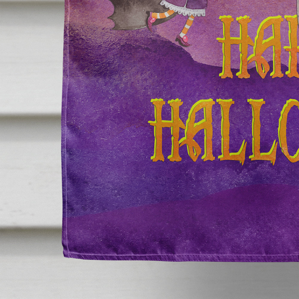 Halloween Little Witch and Bat House Flag 28x40 Porch Sleeve Pole Decorative Outside Yard Banner Artwork Wall Hanging, Polyester