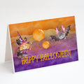 Halloween Little Witch and Bat Greeting Cards Pack of 8 Blank Cards with Envelopes Whimsical A7 Size 5x7