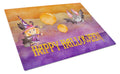 Halloween Little Witch and Bat Cutting Board Tempered Glass Kitchen Cutting Surface, Heat Resistant Chopping, Non-Slip Feet, Food Prep & Serving