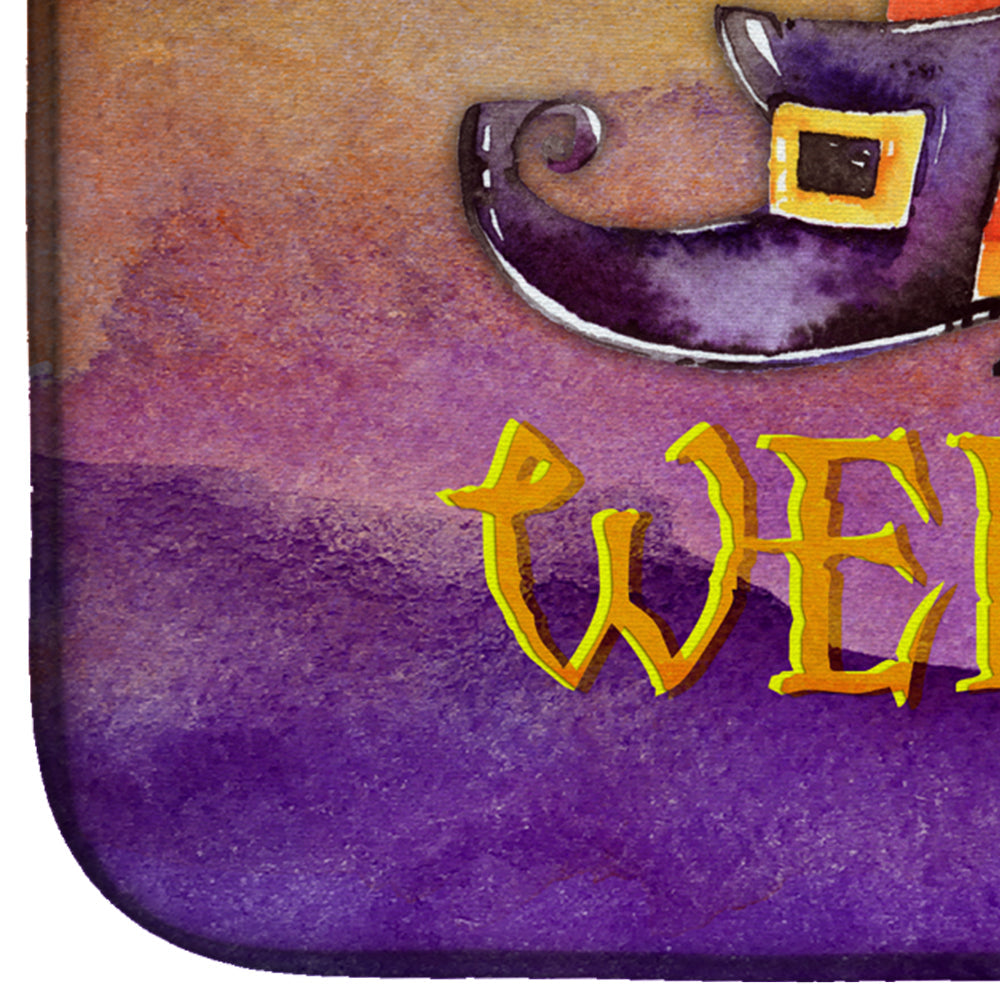 Halloween Welcome Witches Feet Dish Drying Mat Absorbent Dish Drying Mat Pad for Kitchen Counter Dish Drainer Mat for Countertop, 14 x 21", Multicolor