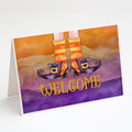 Halloween Welcome Witches Feet Greeting Cards Pack of 8 Blank Cards with Envelopes Whimsical A7 Size 5x7