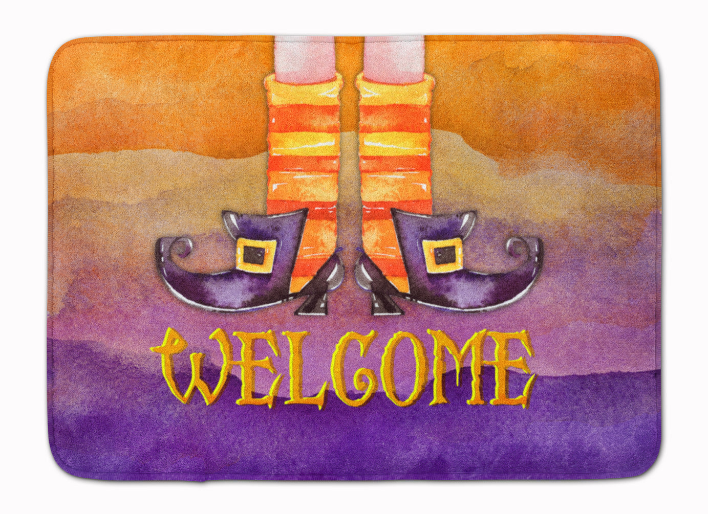 Halloween Welcome Witches Feet Memory Foam Kitchen Mat Machine Washable Anti-Fatigue Cushion Comfort Bath or Kitchen Rug