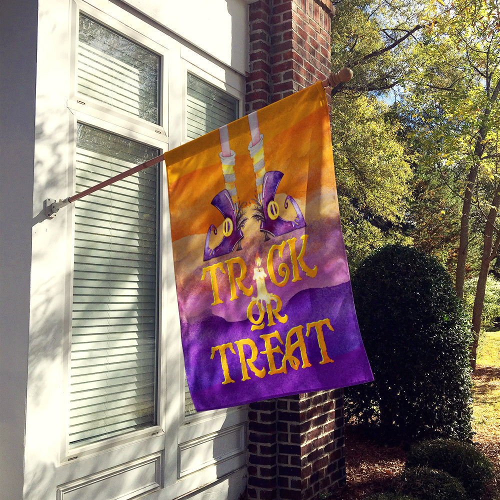 Halloween Trick Witches Feet House Flag 28x40 Porch Sleeve Pole Decorative Outside Yard Banner Artwork Wall Hanging, Polyester