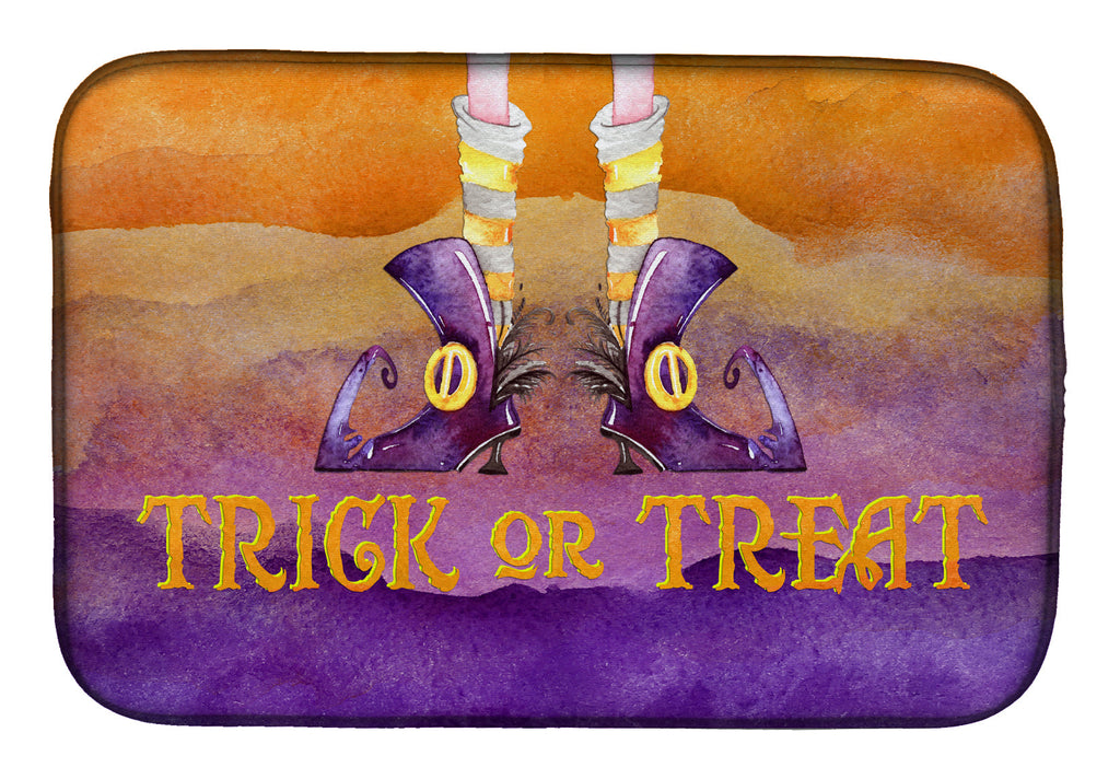 Halloween Trick Witches Feet Dish Drying Mat Absorbent Dish Drying Mat Pad for Kitchen Counter Dish Drainer Mat for Countertop, 14 x 21", Multicolor