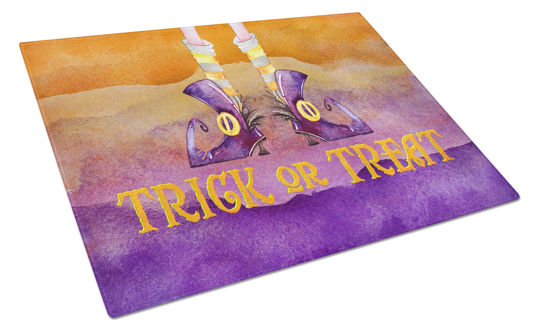 Halloween Trick Witches Feet Cutting Board Tempered Glass Kitchen Cutting Surface, Heat Resistant Chopping, Non-Slip Feet, Food Prep & Serving