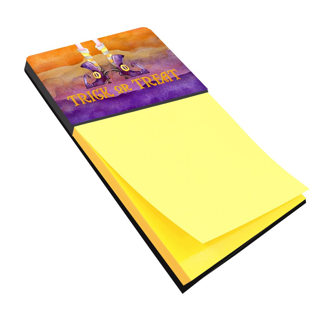 Halloween Trick Witches Feet Watercolor Sticky Note Holder Refillable Dispenser Desk Accessory 3x3 Pad Gift
