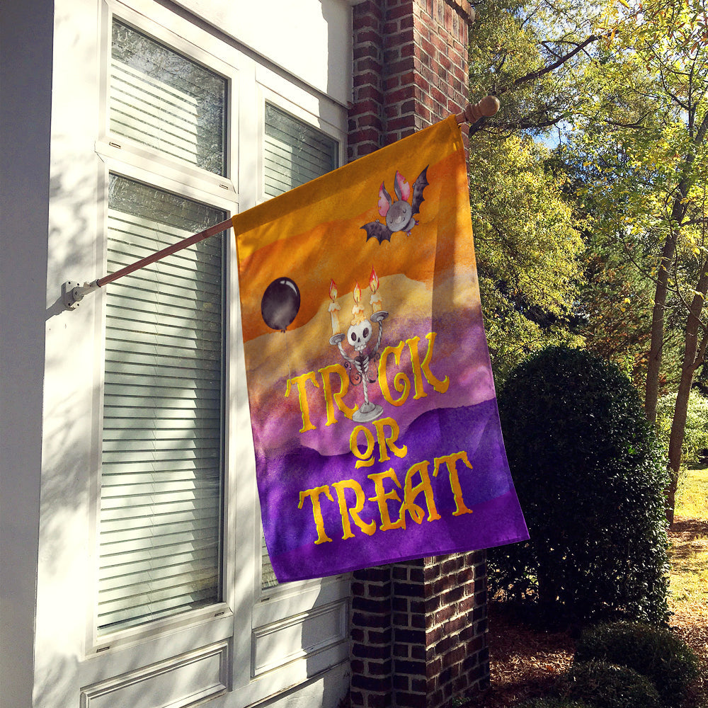 Halloween Trick or Treat House Flag 28x40 Porch Sleeve Pole Decorative Outside Yard Banner Artwork Wall Hanging, Polyester