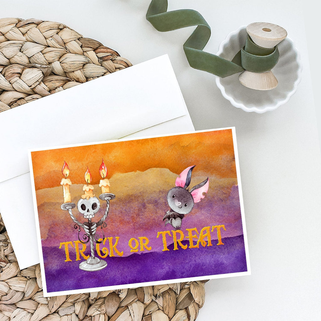 Halloween Trick or Treat Greeting Cards Pack of 8 Blank Cards with Envelopes Whimsical A7 Size 5x7
