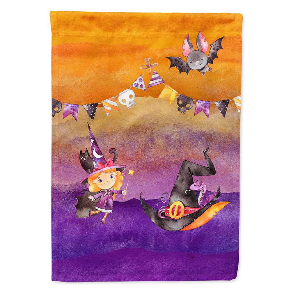 Halloween Little Witch Party House Flag 28x40 Porch Sleeve Pole Decorative Outside Yard Banner Artwork Wall Hanging, Polyester