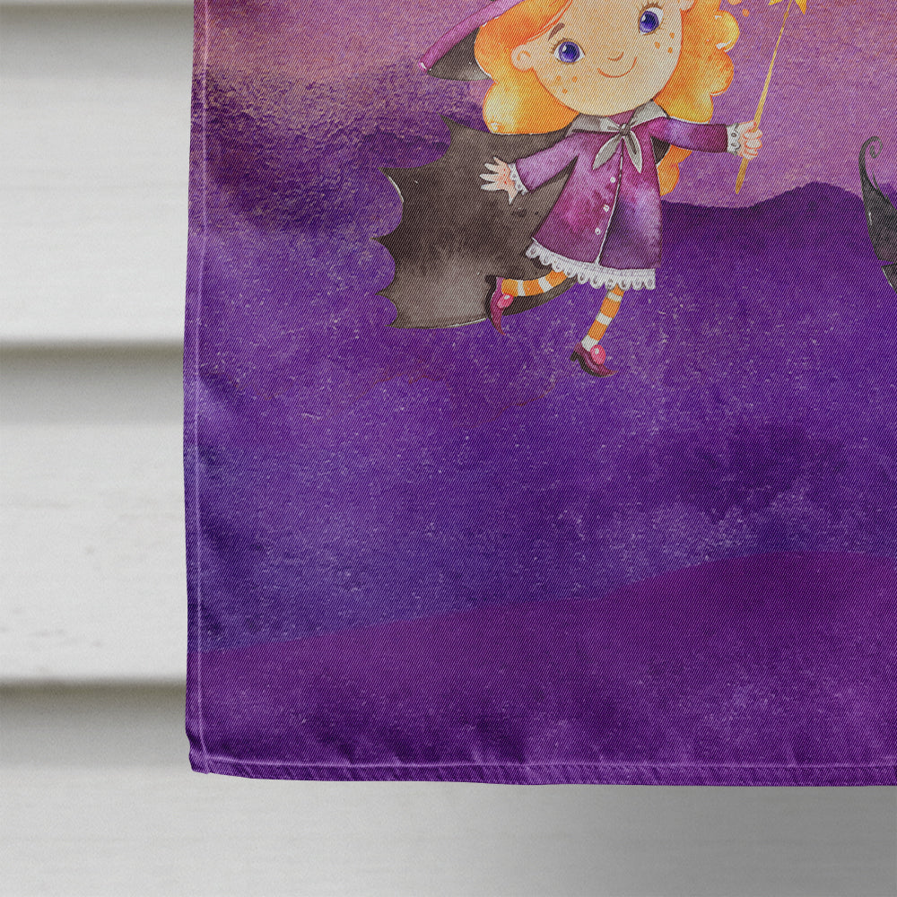 Halloween Little Witch Party House Flag 28x40 Porch Sleeve Pole Decorative Outside Yard Banner Artwork Wall Hanging, Polyester