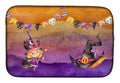 Halloween Little Witch Party Dish Drying Mat Absorbent Dish Drying Mat Pad for Kitchen Counter Dish Drainer Mat for Countertop, 14 x 21", Multicolor