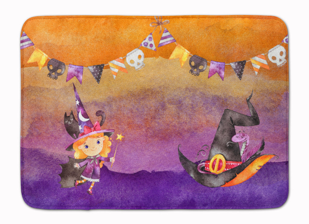 Halloween Little Witch Party Memory Foam Kitchen Mat Machine Washable Anti-Fatigue Cushion Comfort Bath or Kitchen Rug