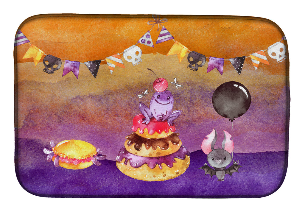 Halloween Sweets Party Dish Drying Mat Absorbent Dish Drying Mat Pad for Kitchen Counter Dish Drainer Mat for Countertop, 14 x 21", Multicolor