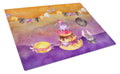 Halloween Sweets Party Cutting Board Tempered Glass Kitchen Cutting Surface, Heat Resistant Chopping, Non-Slip Feet, Food Prep & Serving