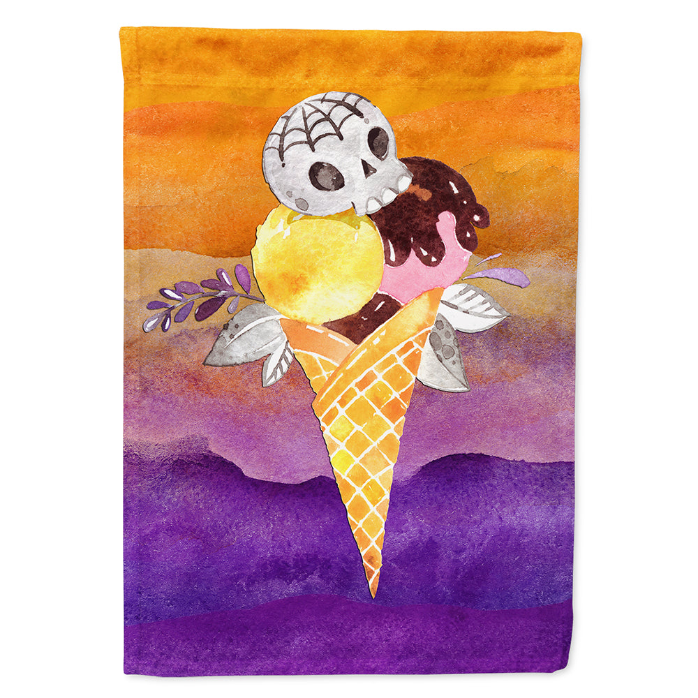 Halloween Sweets Ice Cream Skull House Flag 28x40 Porch Sleeve Pole Decorative Outside Yard Banner Artwork Wall Hanging, Polyester