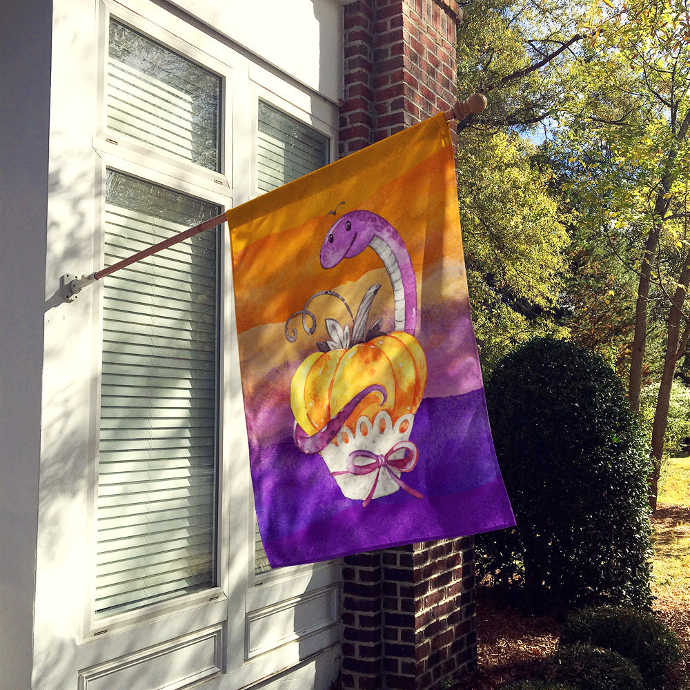 Halloween Pumpkin Snake House Flag 28x40 Porch Sleeve Pole Decorative Outside Yard Banner Artwork Wall Hanging, Polyester