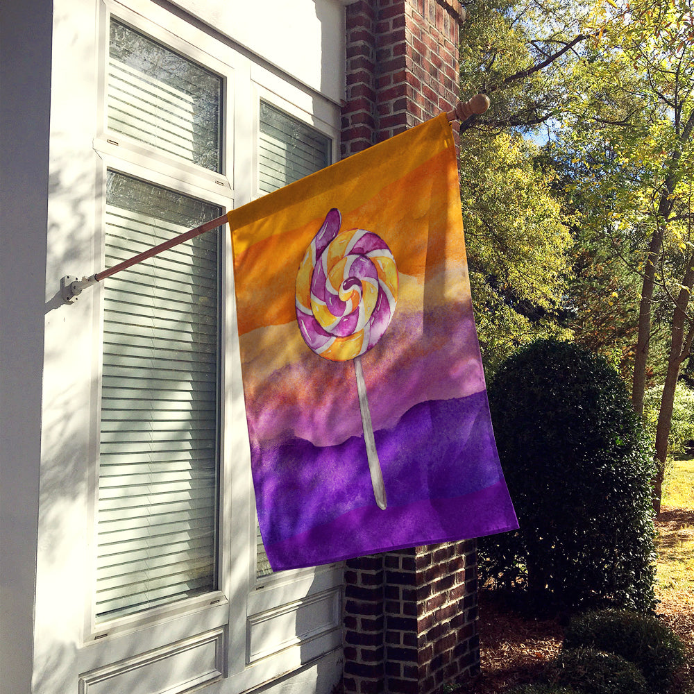 Halloween Sucker Lollipop House Flag 28x40 Porch Sleeve Pole Decorative Outside Yard Banner Artwork Wall Hanging, Polyester