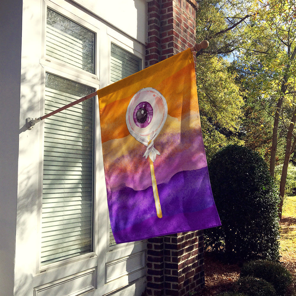 Halloween Eye Ball Lollipop House Flag 28x40 Porch Sleeve Pole Decorative Outside Yard Banner Artwork Wall Hanging, Polyester