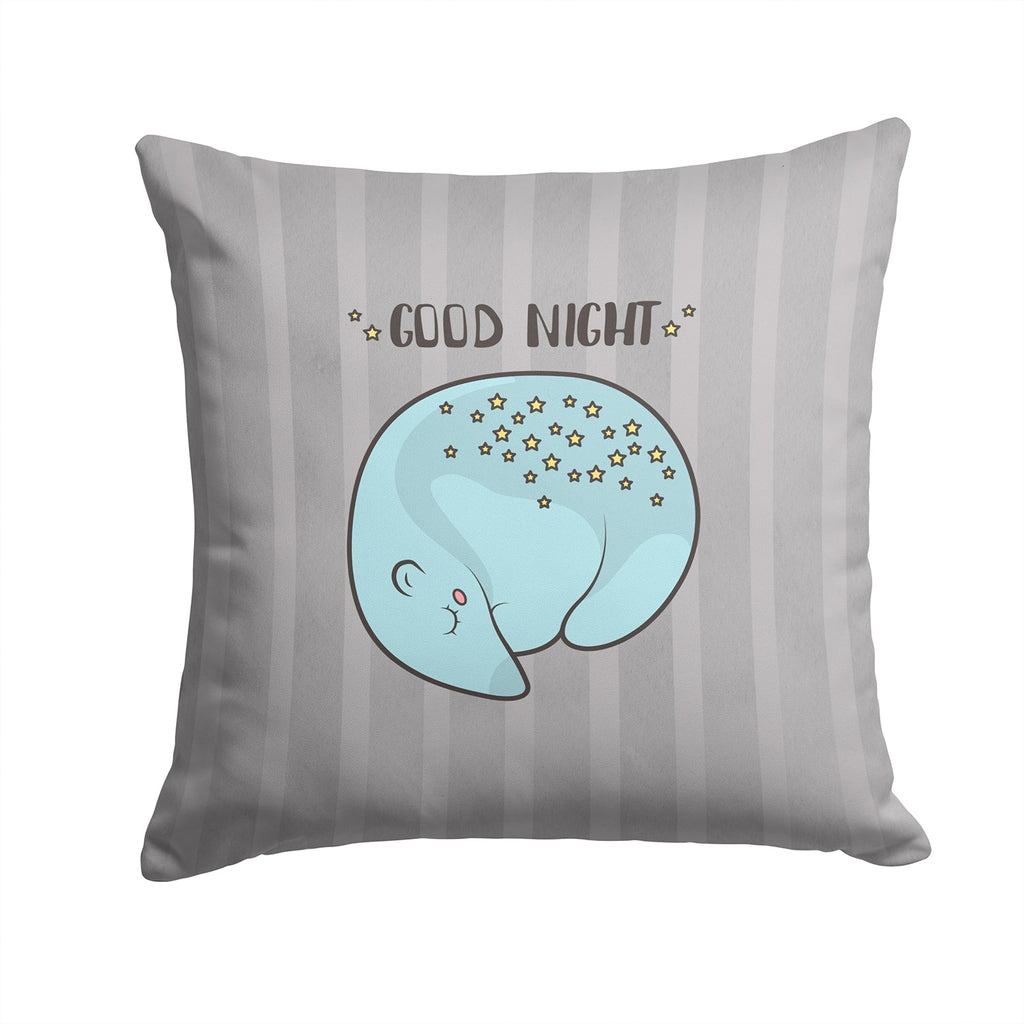 Nursery Good Night Opossum Decorative Throw Pillow 14x14 Indoor Outdoor Accent Cushion, Fabric Cover with Insert for Sofa, Bed, Porch & Living Room
