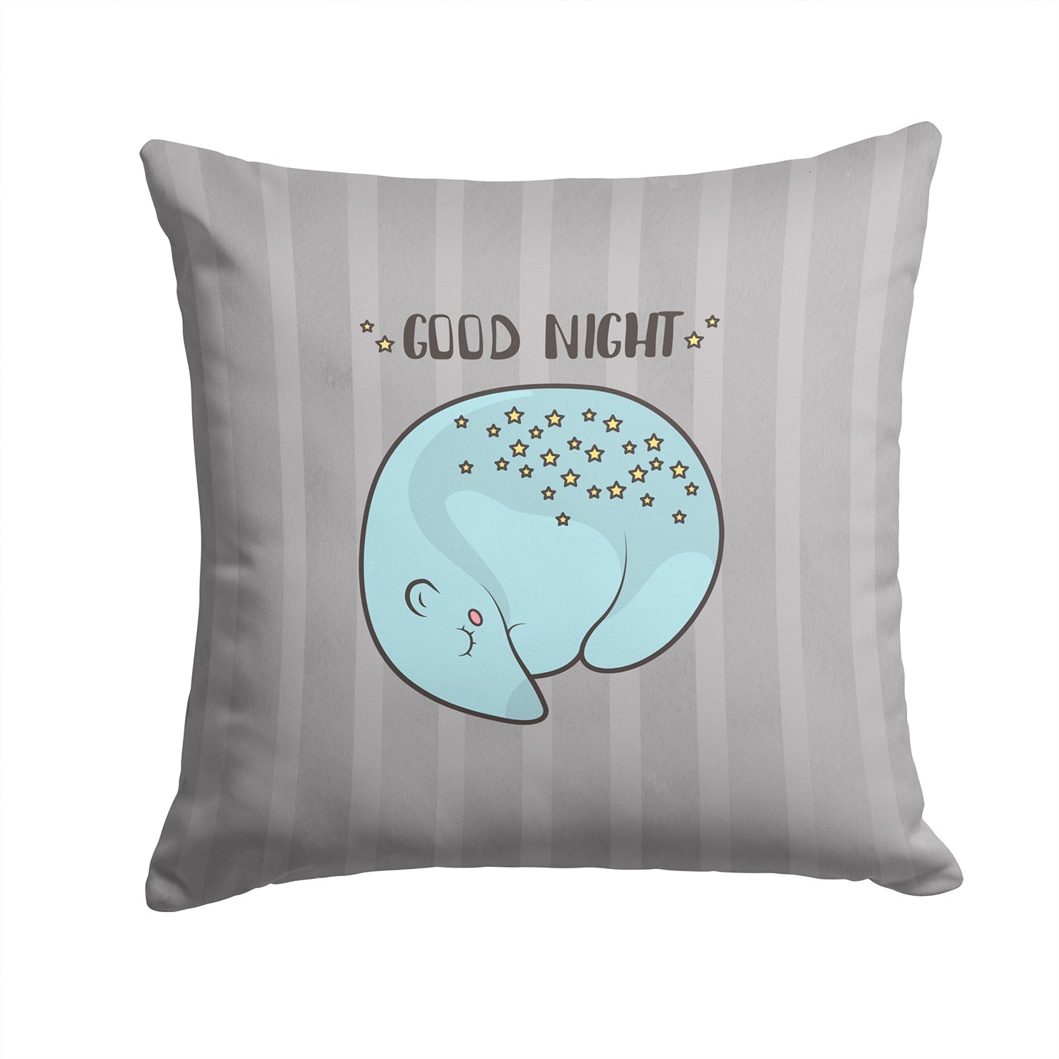 Nursery Good Night Opossum Decorative Throw Pillow 14x14 Indoor Outdoor Accent Cushion, Fabric Cover with Insert for Sofa, Bed, Porch & Living Room