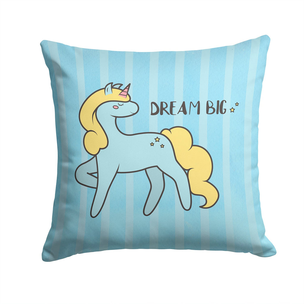 Nursery Dream Big Unicorn Decorative Throw Pillow 14x14 Indoor Outdoor Accent Cushion, Fabric Cover with Insert for Sofa, Bed, Porch & Living Room