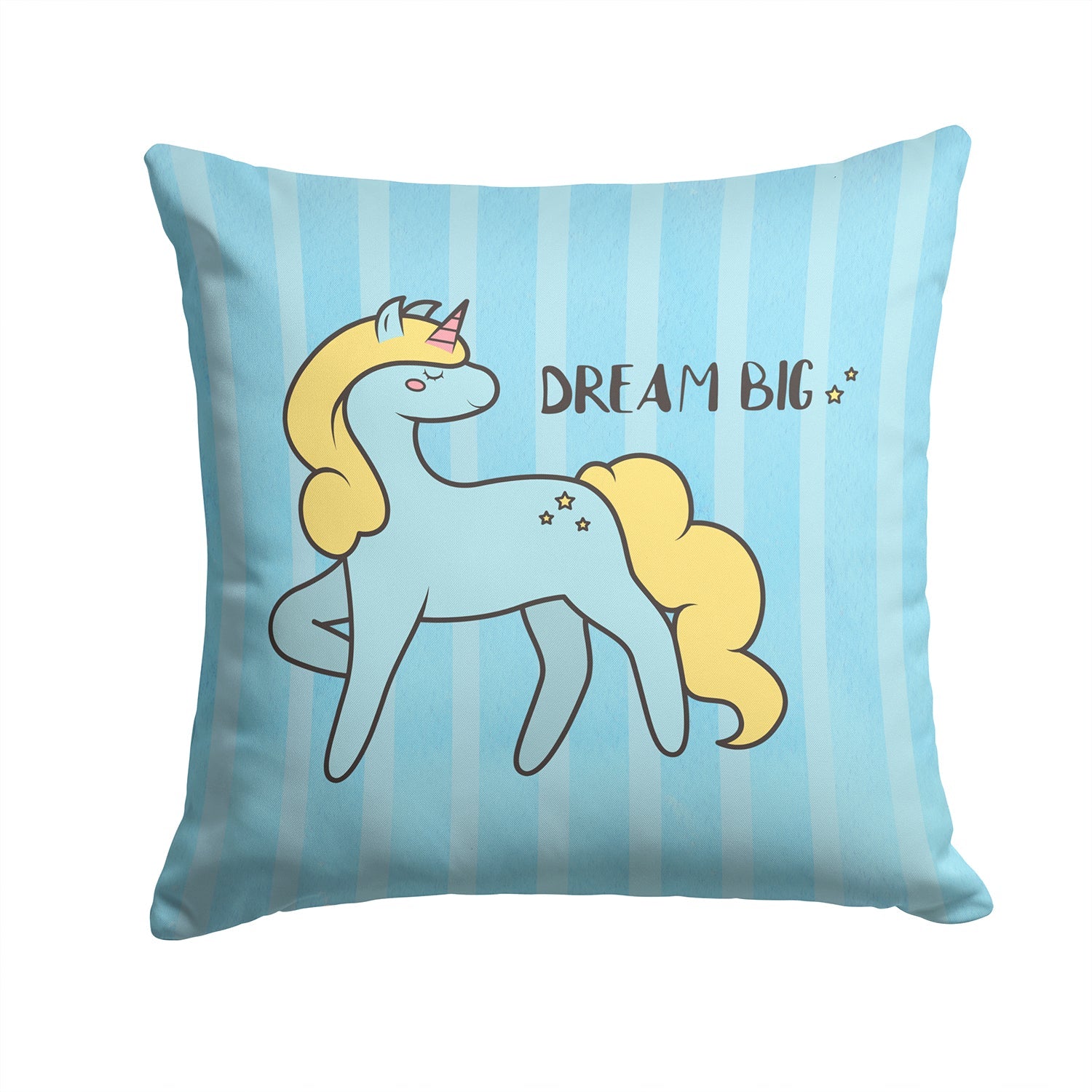 Nursery Dream Big Unicorn Decorative Throw Pillow 14x14 Indoor Outdoor Accent Cushion, Fabric Cover with Insert for Sofa, Bed, Porch & Living Room