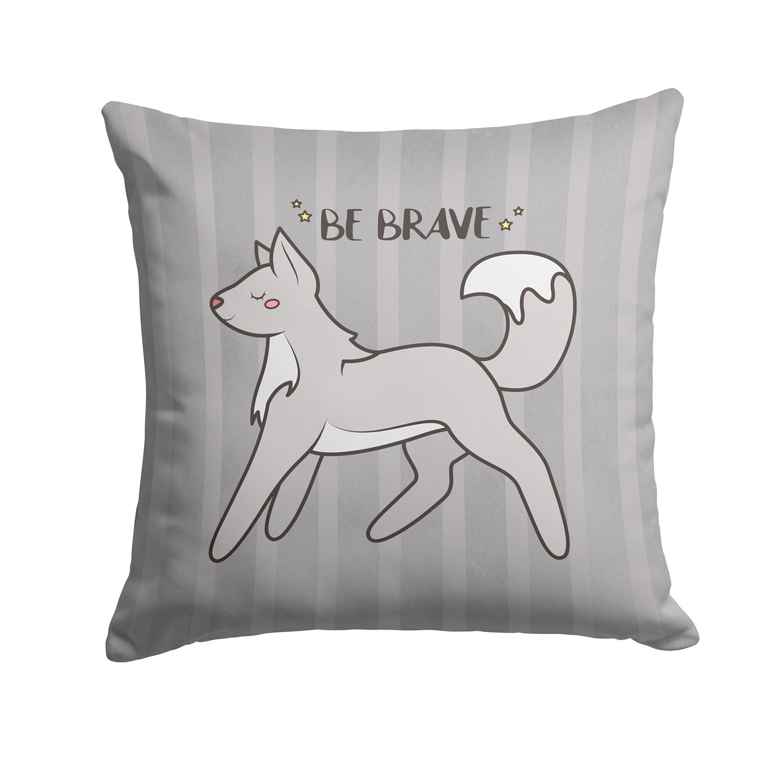 Nursery Be Brave Wolf Decorative Throw Pillow 14x14 Indoor Outdoor Accent Cushion, Fabric Cover with Insert for Sofa, Bed, Porch & Living Room
