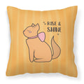 Nursery Rise and Shine Cat Decorative Throw Pillow 18x18 Indoor Outdoor Accent Cushion, Fabric Cover with Insert for Sofa, Bed, Porch & Living Room