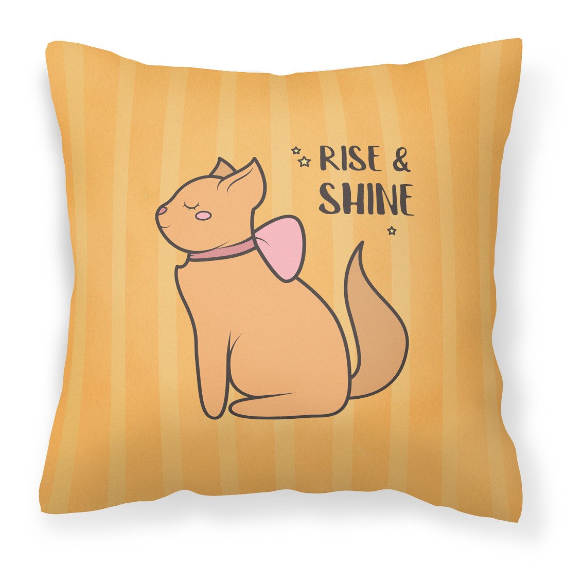 Nursery Rise and Shine Cat Decorative Throw Pillow 18x18 Indoor Outdoor Accent Cushion, Fabric Cover with Insert for Sofa, Bed, Porch & Living Room