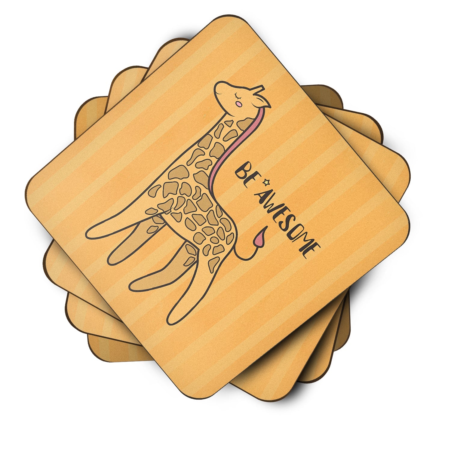 Nursery Be Awesome Griaffe Foam Coasters Set of 4 Cup Coasters for Indoor Outdoor, Tabletop Protection, Anti Slip, Mouse pad Material