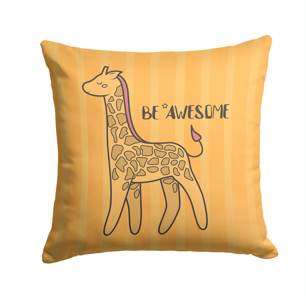 Nursery Be Awesome Griaffe Decorative Throw Pillow 14x14 Indoor Outdoor Accent Cushion, Fabric Cover with Insert for Sofa, Bed, Porch & Living Room