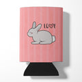 Nursery Love Bunny Rabbit Can or Bottle Hugger Cooler Sleeve for Standard 12 oz Cans, Insulated Foam Beer & Soda Can Hugger Reusable