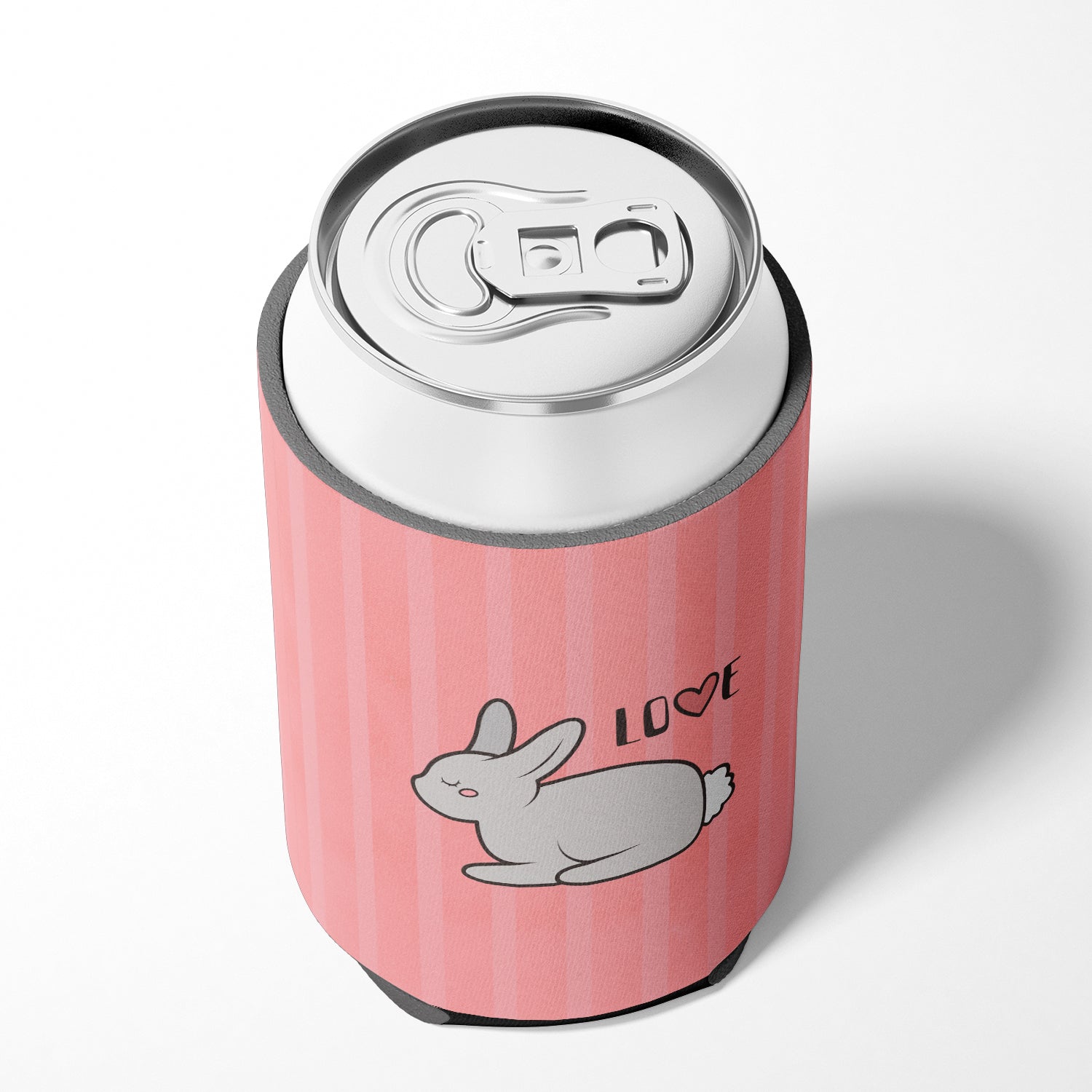 Nursery Love Bunny Rabbit Can or Bottle Hugger Cooler Sleeve for Standard 12 oz Cans, Insulated Foam Beer & Soda Can Hugger Reusable