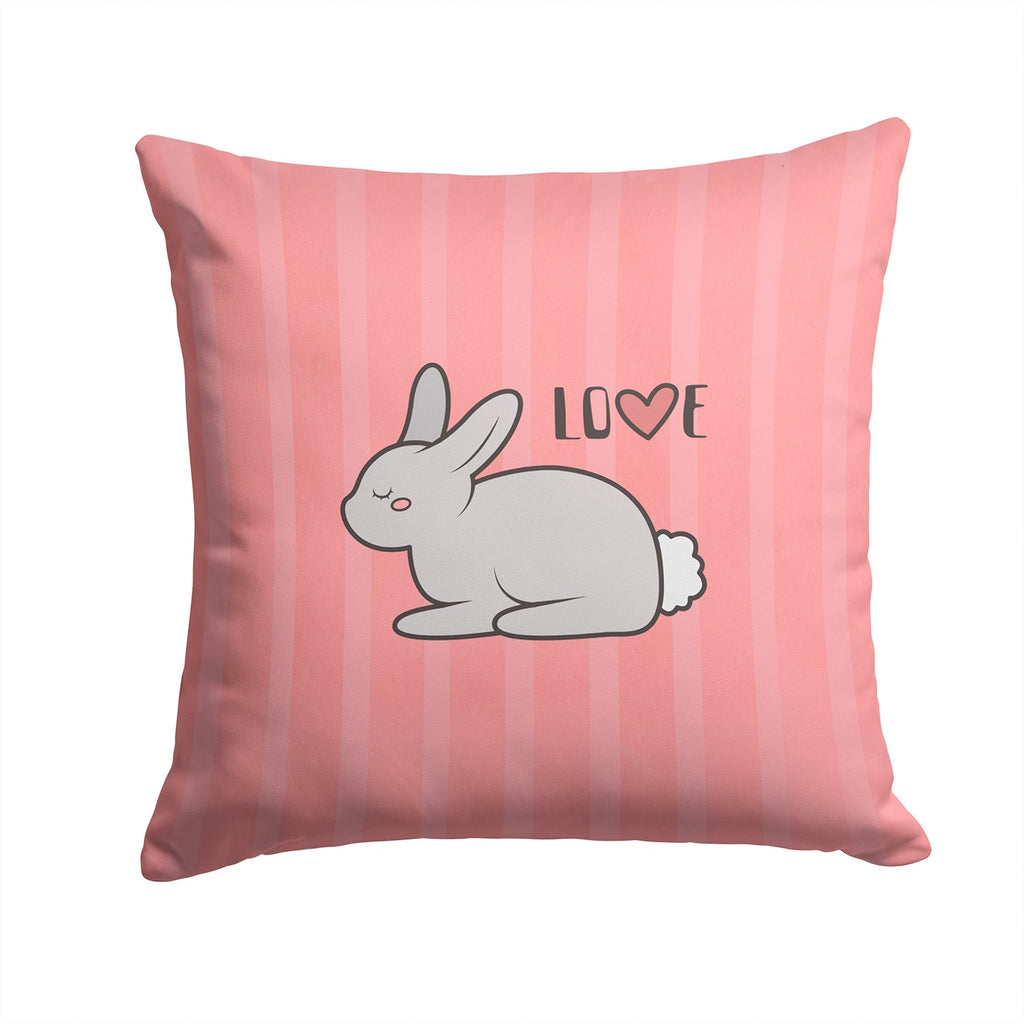 Nursery Love Bunny Rabbit Decorative Throw Pillow 14x14 Indoor Outdoor Accent Cushion, Fabric Cover with Insert for Sofa, Bed, Porch & Living Room