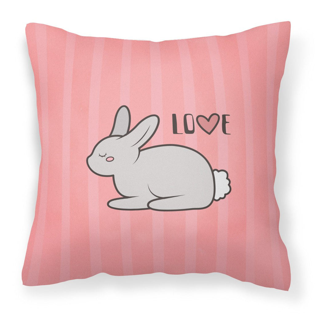 Nursery Love Bunny Rabbit Decorative Throw Pillow 18x18 Indoor Outdoor Accent Cushion, Fabric Cover with Insert for Sofa, Bed, Porch & Living Room