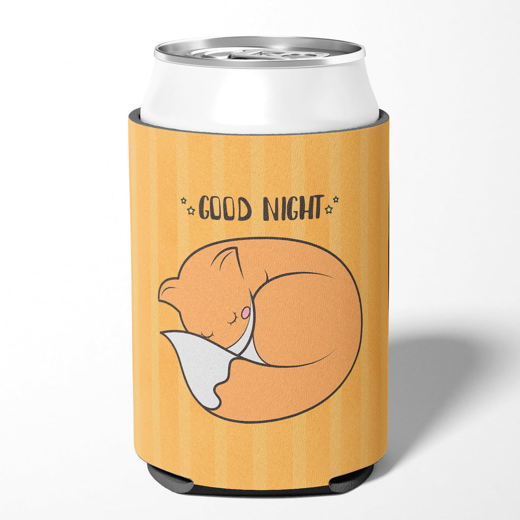 Nursery Good Night Fox Can or Bottle Hugger Cooler Sleeve for Standard 12 oz Cans, Insulated Foam Beer & Soda Can Hugger Reusable