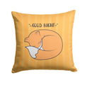 Nursery Good Night Fox Decorative Throw Pillow 14x14 Indoor Outdoor Accent Cushion, Fabric Cover with Insert for Sofa, Bed, Porch & Living Room