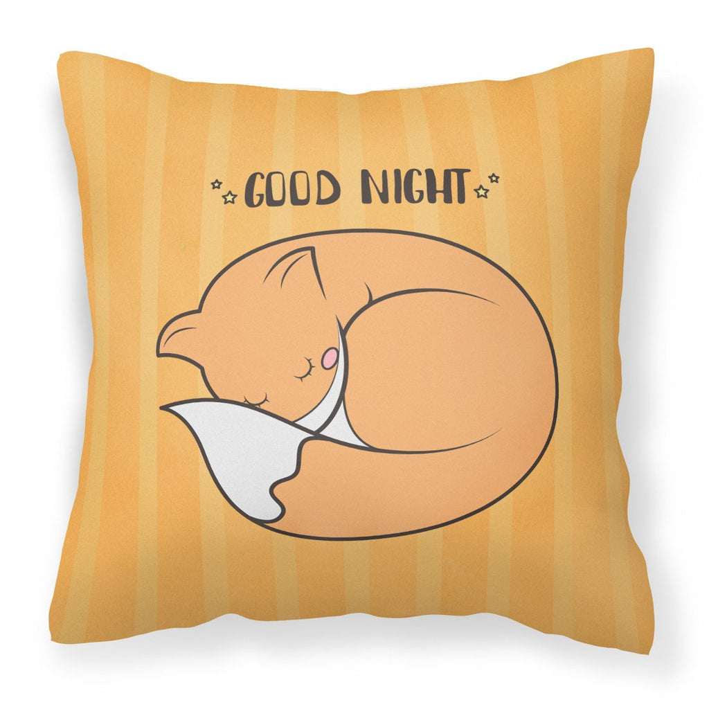 Nursery Good Night Fox Decorative Throw Pillow 18x18 Indoor Outdoor Accent Cushion, Fabric Cover with Insert for Sofa, Bed, Porch & Living Room
